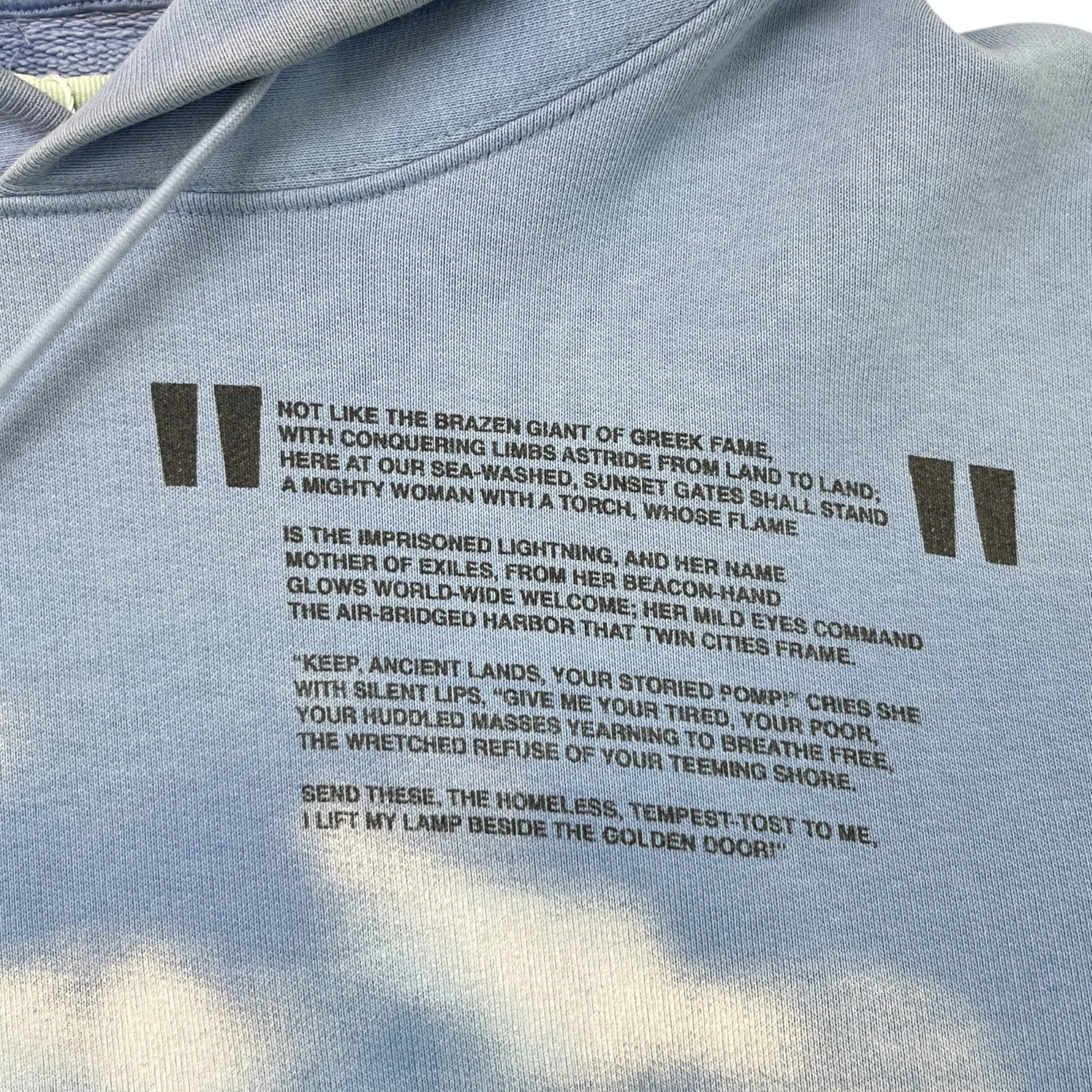 Men's Off-White × Virgil Abloh Statue Of Liberty Hoodie Blue Size M