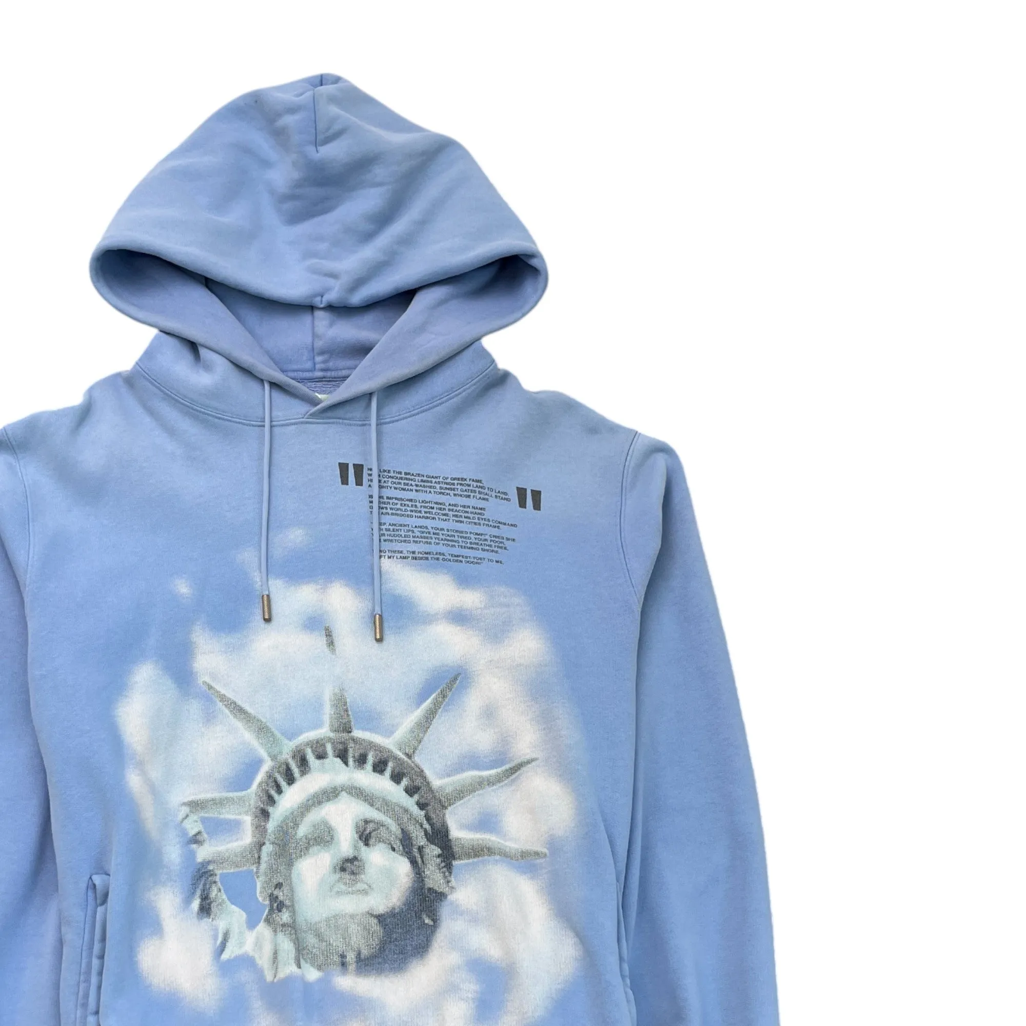 Men's Off-White × Virgil Abloh Statue Of Liberty Hoodie Blue Size M