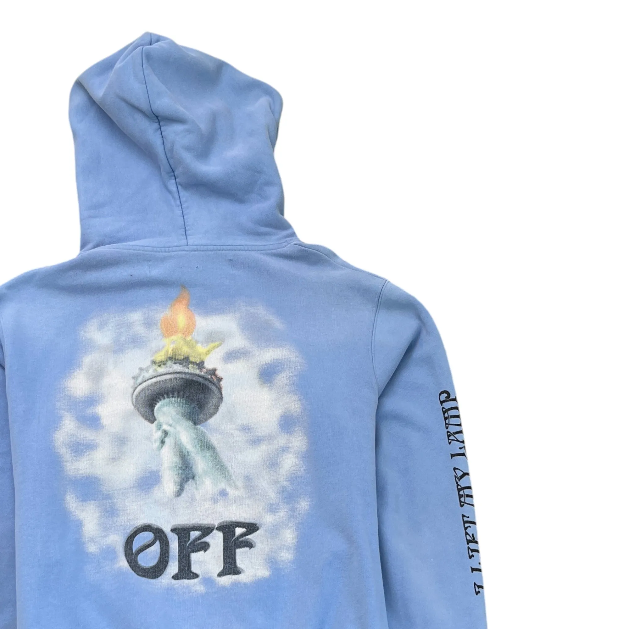 Men's Off-White × Virgil Abloh Statue Of Liberty Hoodie Blue Size M