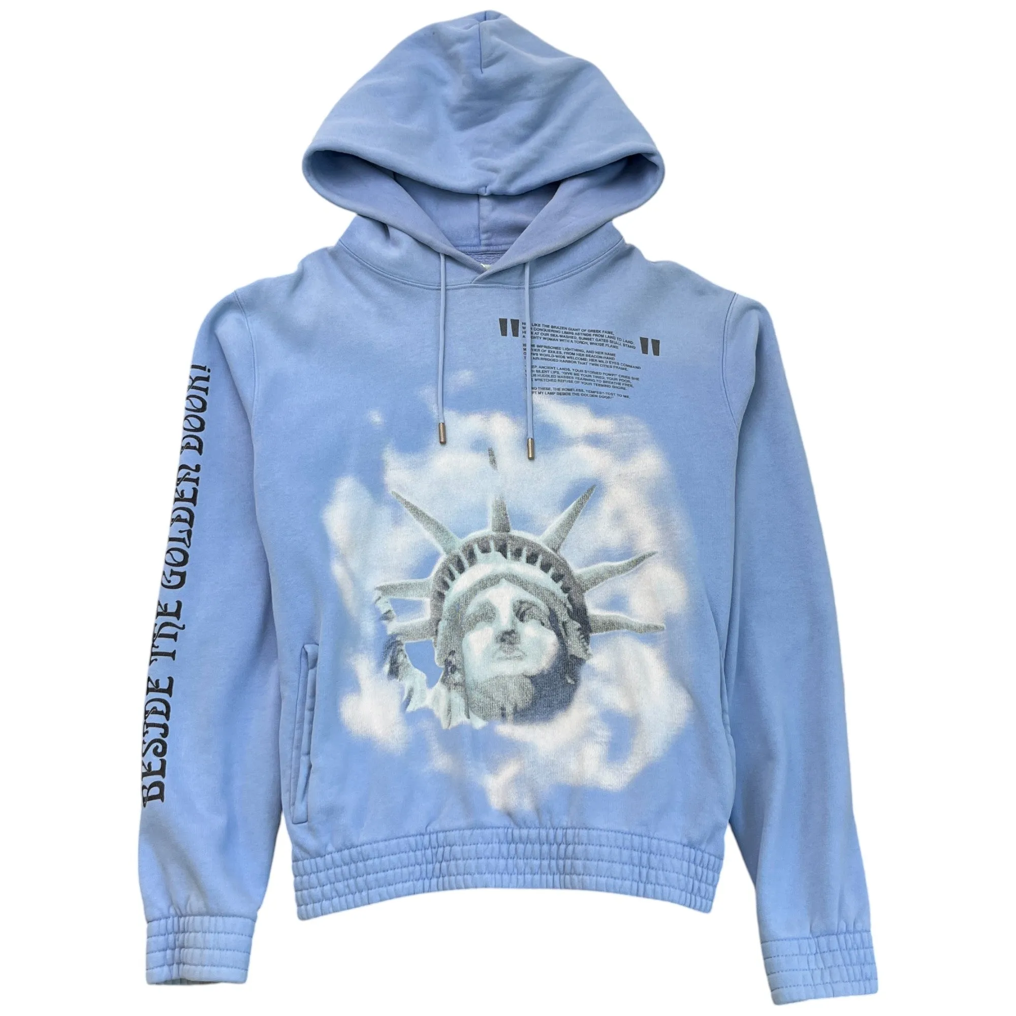 Men's Off-White × Virgil Abloh Statue Of Liberty Hoodie Blue Size M