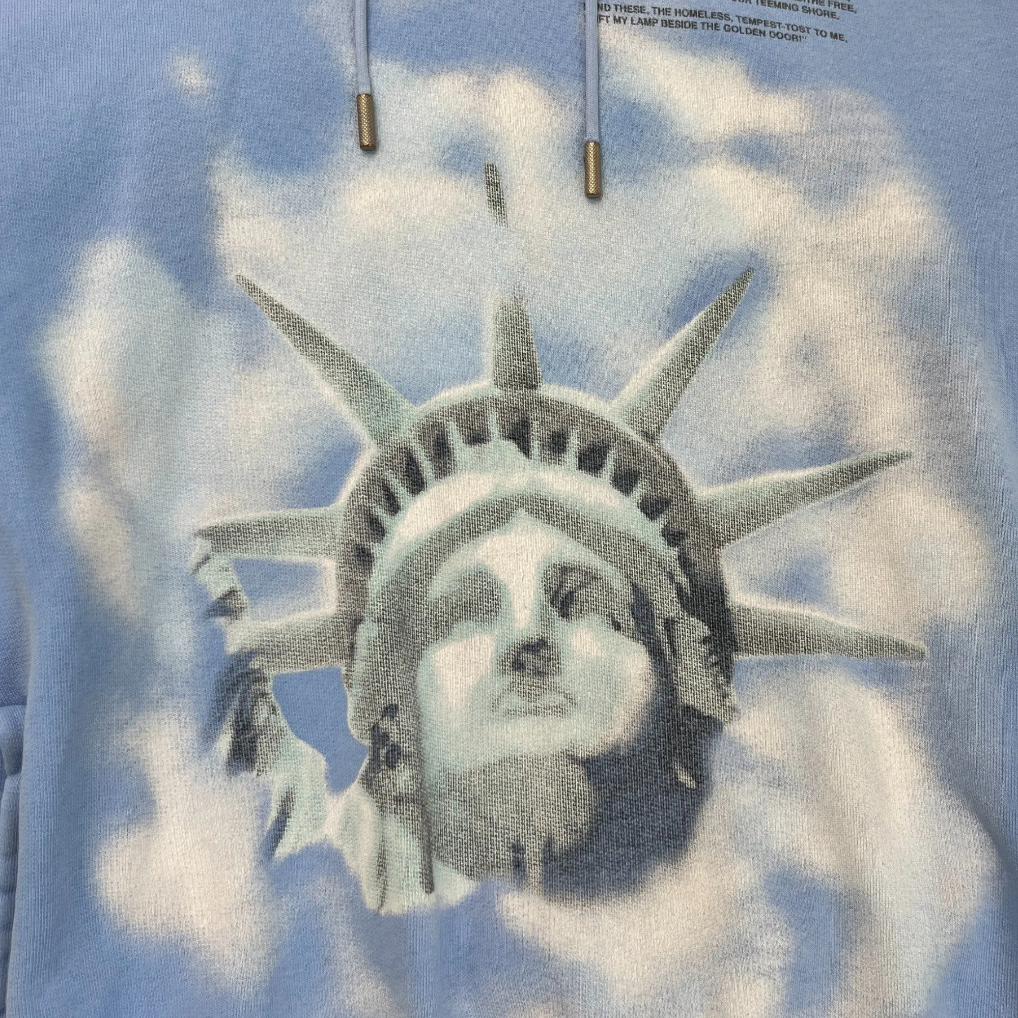 Men's Off-White × Virgil Abloh Statue Of Liberty Hoodie Blue Size M