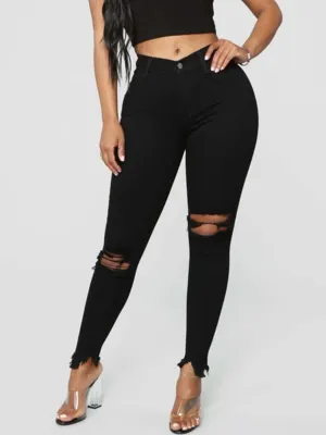 Mid Waist Skinny High Stretch Jeans