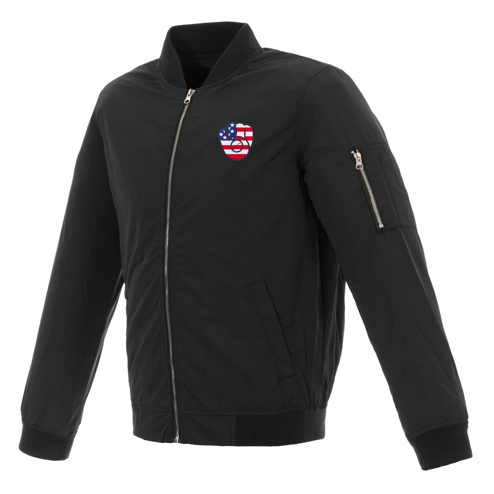 Milwaukee Brewers Americana Nylon Bomber Jacket