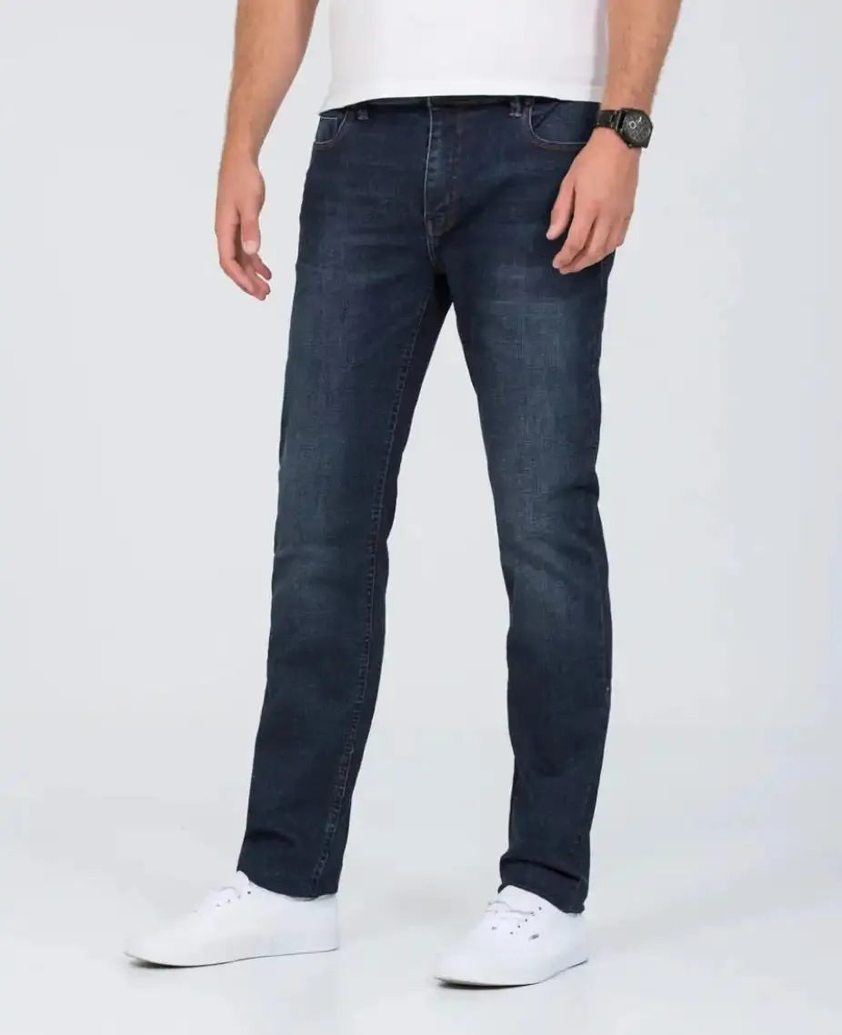 Mish Mash Mens Santana Straight Leg Jeans Dark Blue