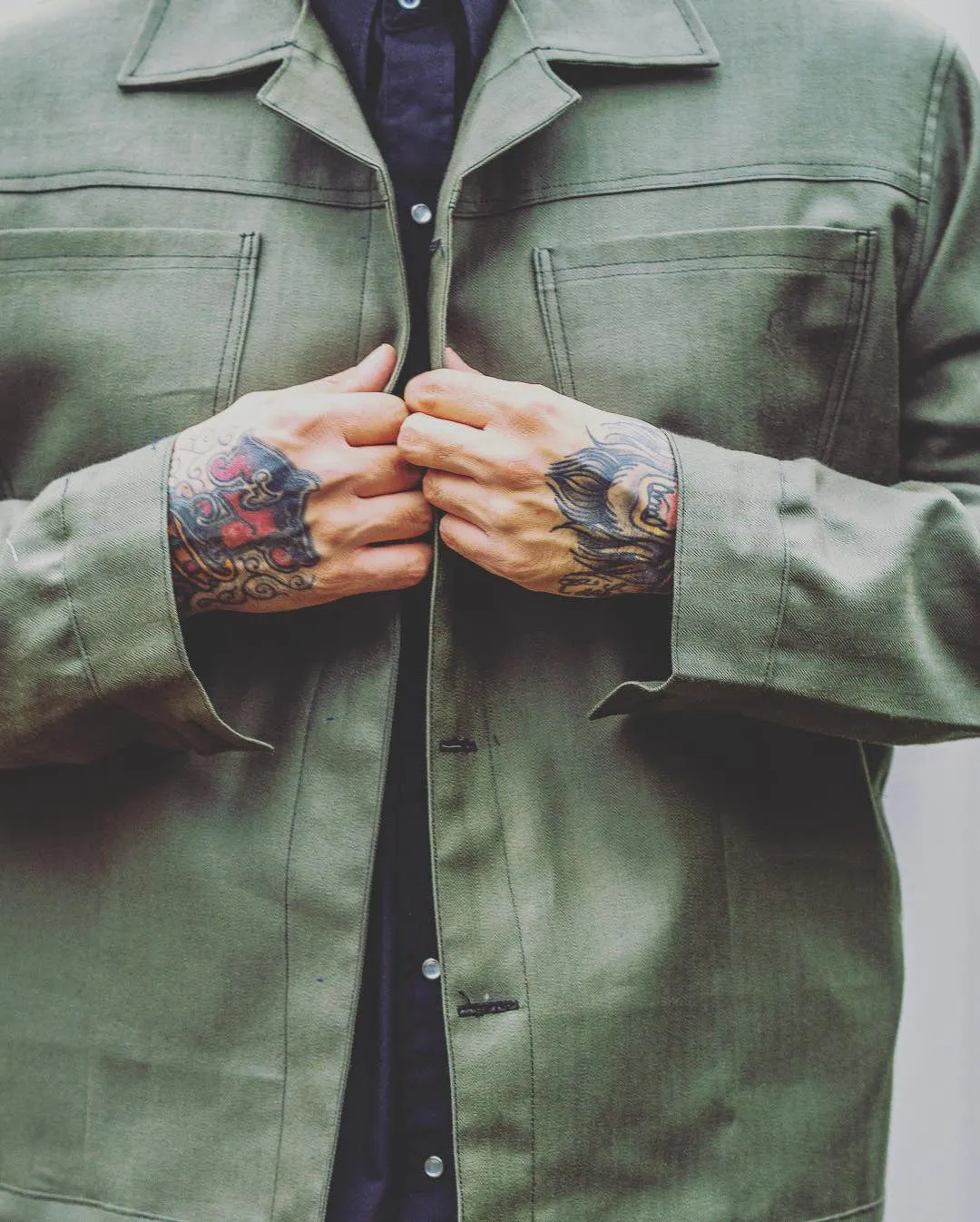“Moon life” green denim jacket