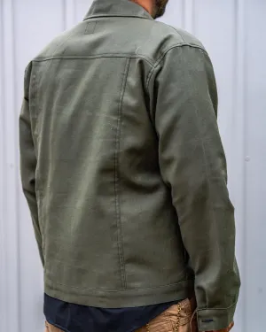 “Moon life” green denim jacket