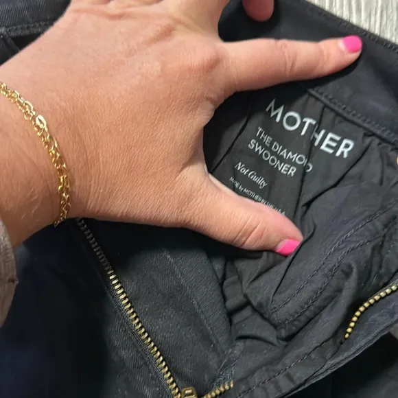 MOTHER The Diamond Swooner Not Guilty Skinny Black Jeans size 26