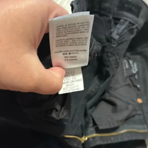 MOTHER The Diamond Swooner Not Guilty Skinny Black Jeans size 26