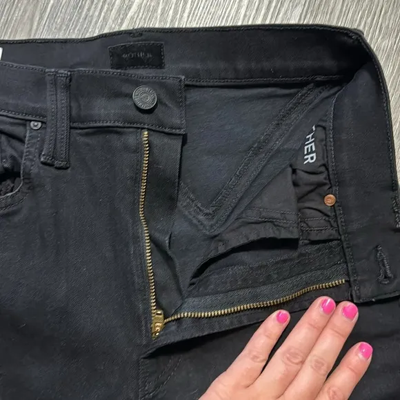 MOTHER The Diamond Swooner Not Guilty Skinny Black Jeans size 26