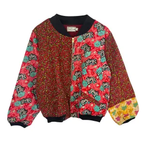 Nadia Bomber Jacket  | Vintage Kantha - Red Floral (XL)