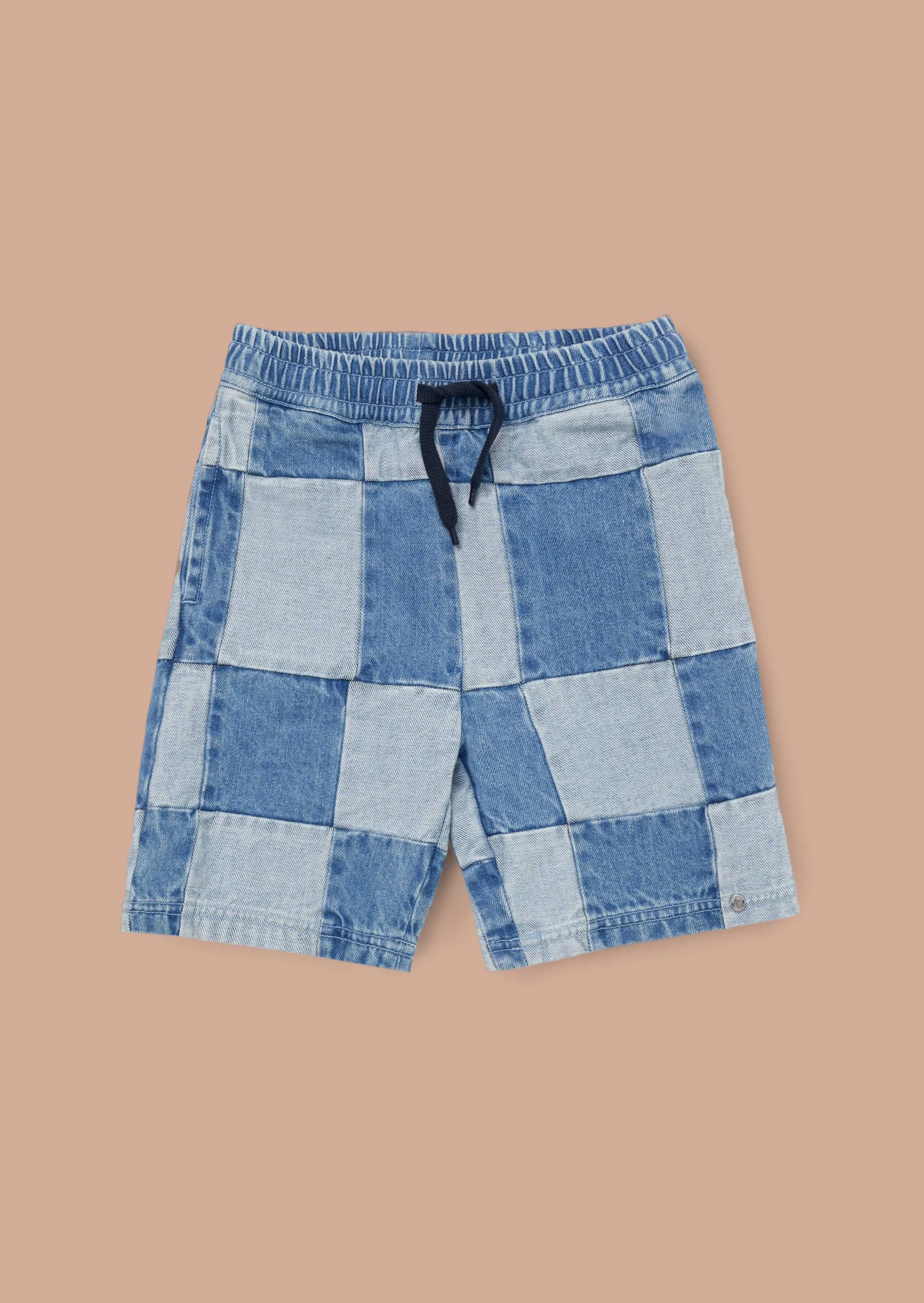 Neil Blue Patch Work Shorts