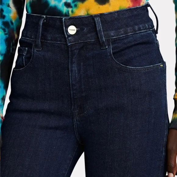 NEW FRAME DARK WASH SKINNY JEANS