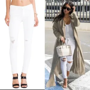 New J Brand white distressed denim white rocks 620c028
