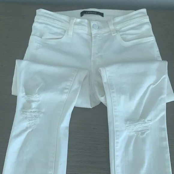 New J Brand white distressed denim white rocks 620c028