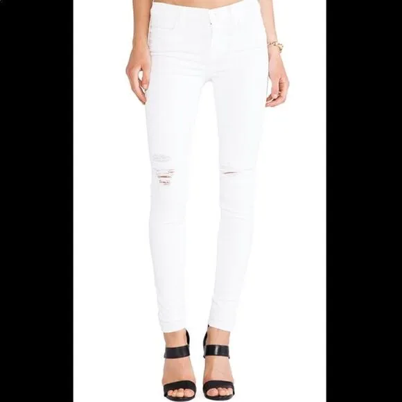 New J Brand white distressed denim white rocks 620c028
