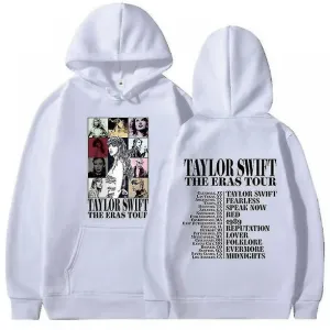 New Taylor Swift Letter Hoodie The Eras Tour Printing Hoodie, White, Sz M