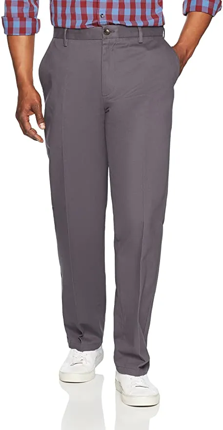 New with tags! Amazon Essentials Men's Classic-Fit Wrinkle-Resistant Flat-Front Chino Pant, Grey, Sz 40WX28L