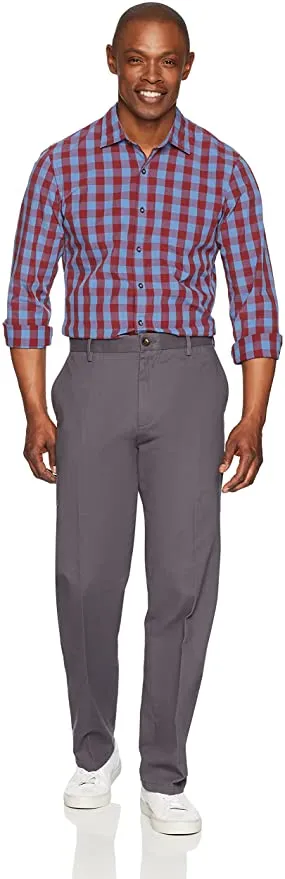 New with tags! Amazon Essentials Men's Classic-Fit Wrinkle-Resistant Flat-Front Chino Pant, Grey, Sz 40WX28L