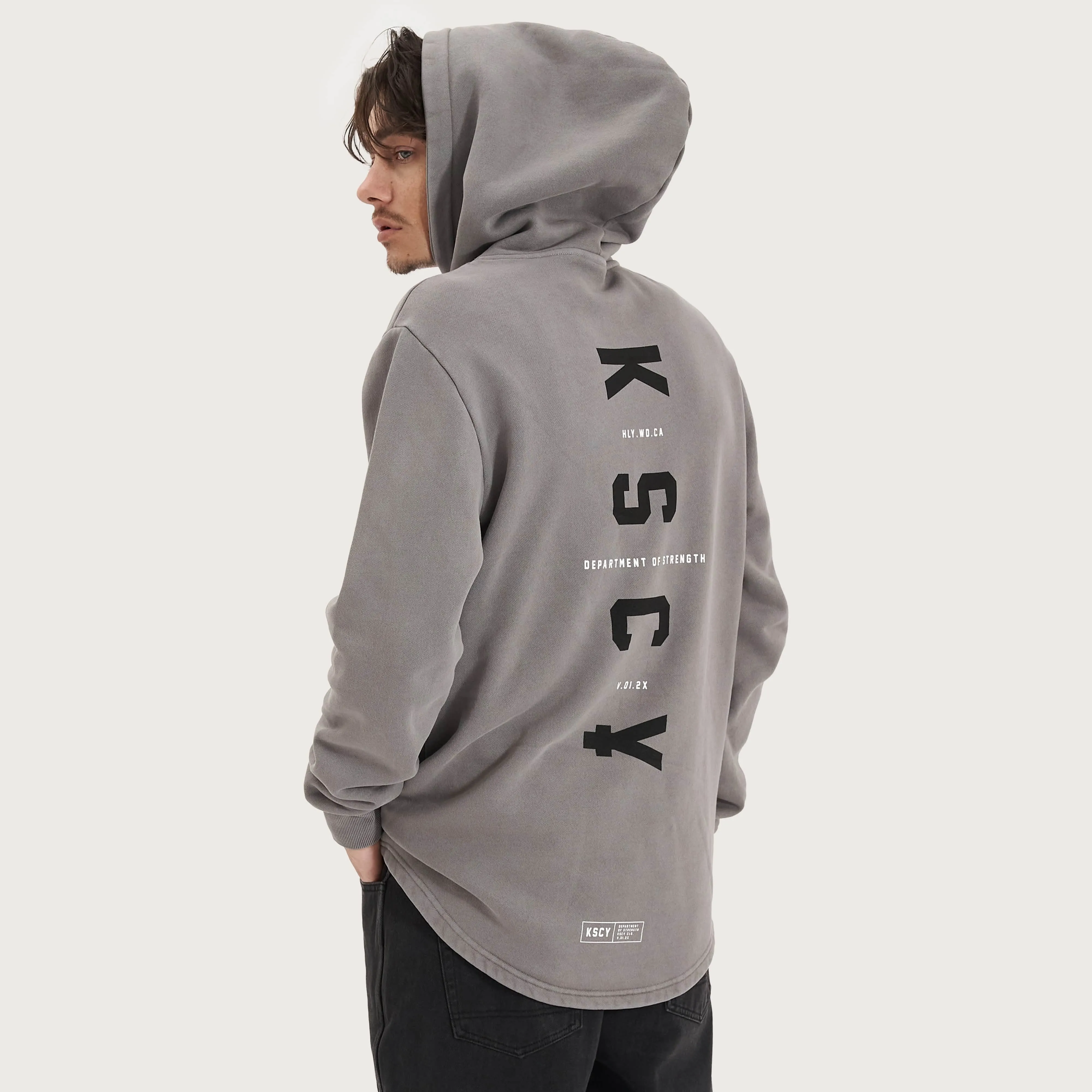 Nexus Heavy Dual Curved Hoodie Pigment Frost Grey