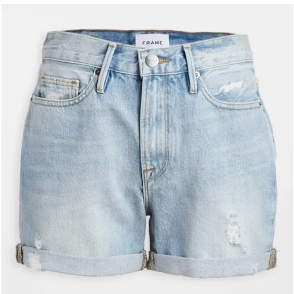 NWOT FRAME LE BEAU SHORT Light Blue Denim Shorts