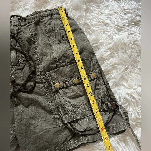 NWOT Free People Moon Bay Utility Parachute Shorts Womens XS Washed Army Green