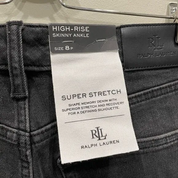 NWT Lauren Ralph Lauren Super Stretch High-Rise Skinny Ankle Jeans - Size: 8P