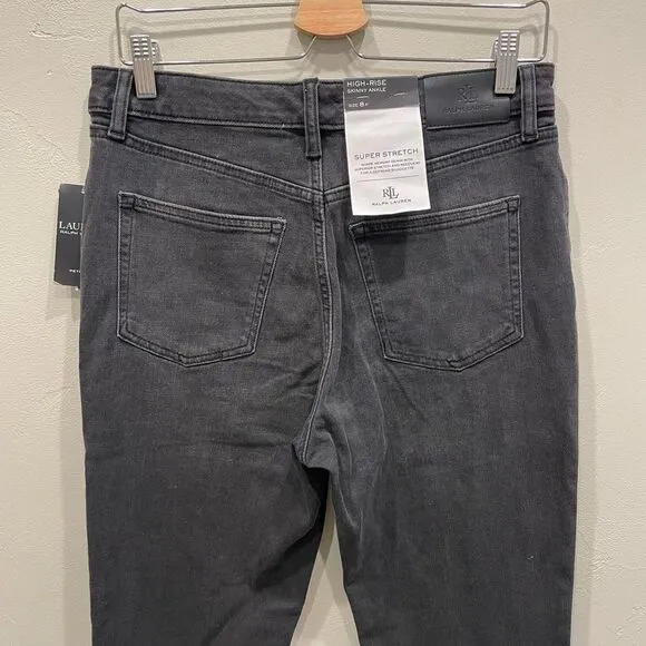 NWT Lauren Ralph Lauren Super Stretch High-Rise Skinny Ankle Jeans - Size: 8P