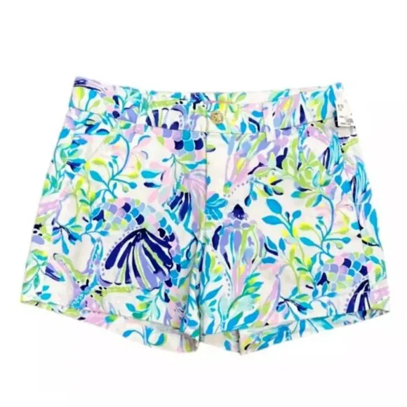 NWT Lilly Pulitzer Callahan Stretch Short Resort White Shell Beach