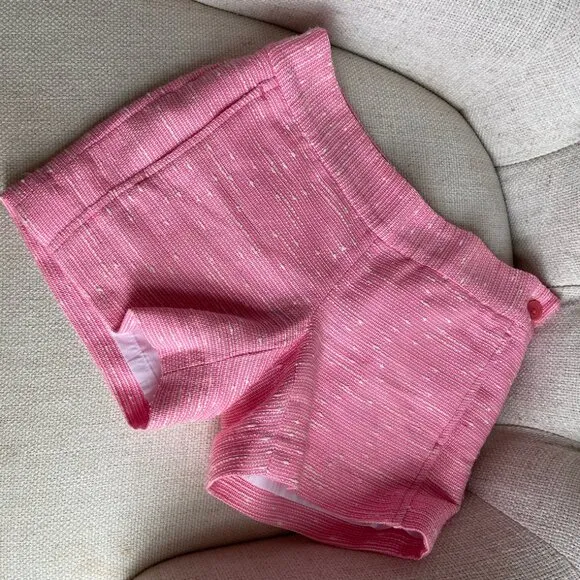 NWT Lilly Pulitzer Sloane Short Sparkle Pink Swirly Boucle Tweed Size 00