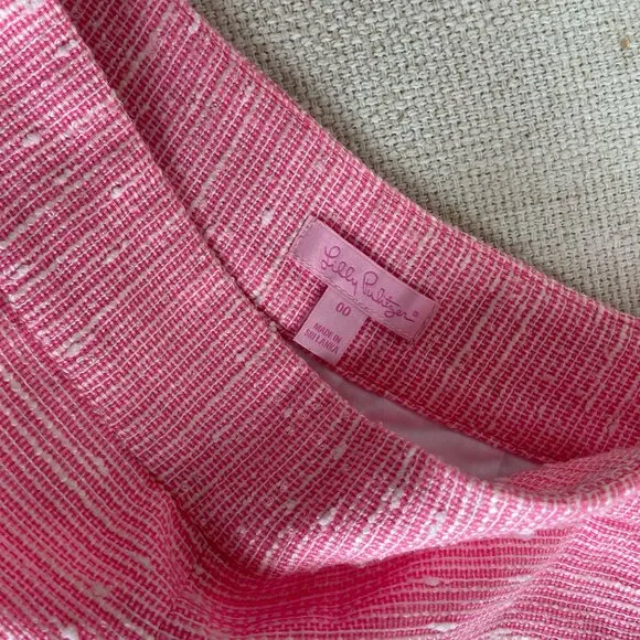 NWT Lilly Pulitzer Sloane Short Sparkle Pink Swirly Boucle Tweed Size 00