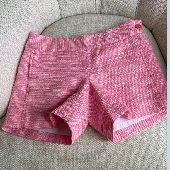 NWT Lilly Pulitzer Sloane Short Sparkle Pink Swirly Boucle Tweed Size 00