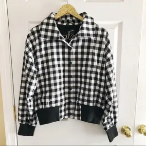 NWT The Fifth Label Black Gingham Bomber Jacket M