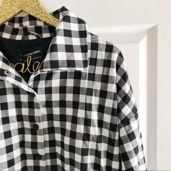 NWT The Fifth Label Black Gingham Bomber Jacket M