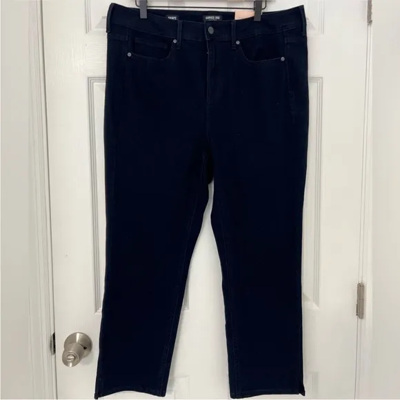 NYDJ Curves 360 Shape Dark Denim Ankle Jeans 16