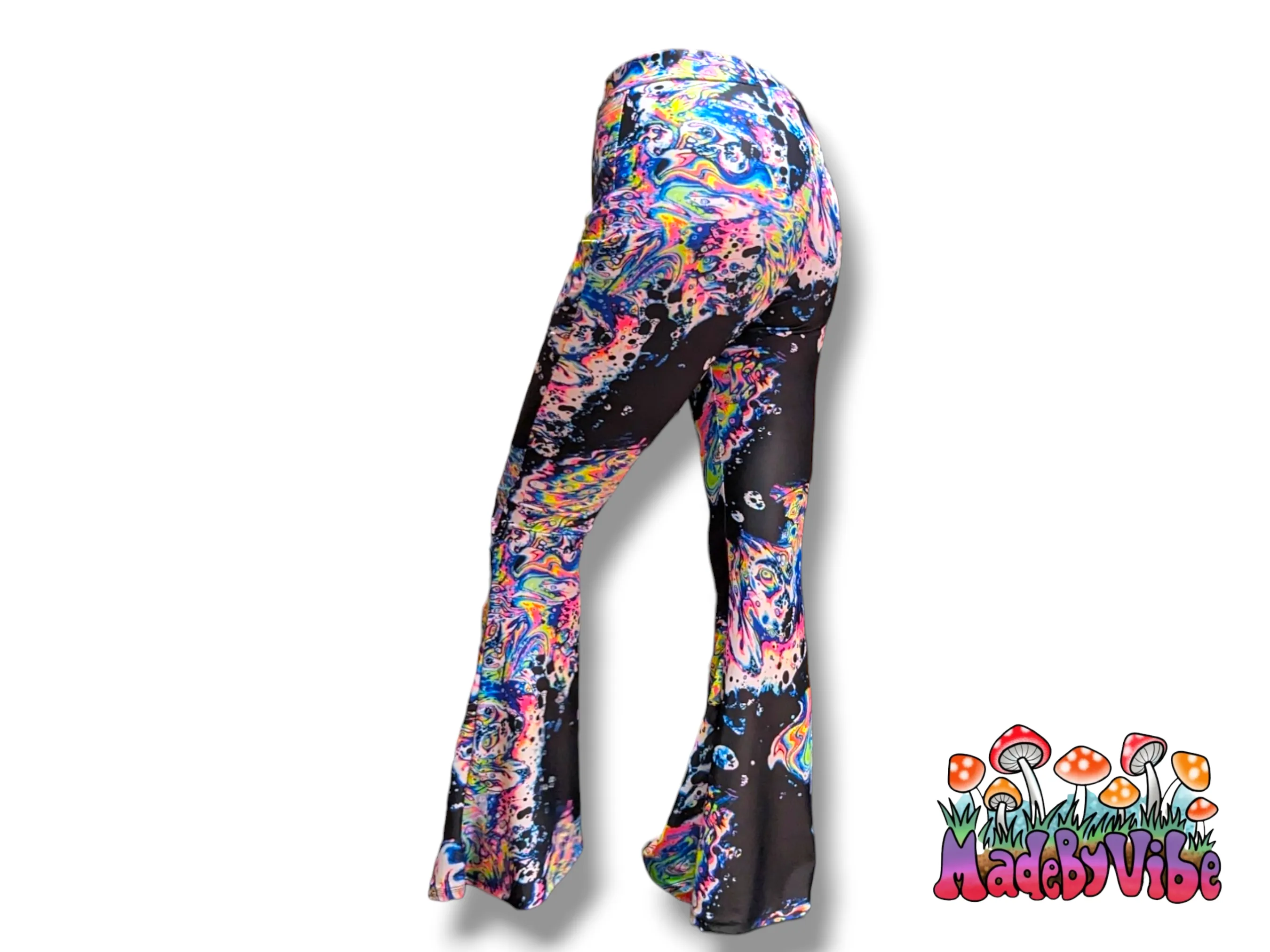 Oil Slick Flare Pants - UV Reactive - Made to Order