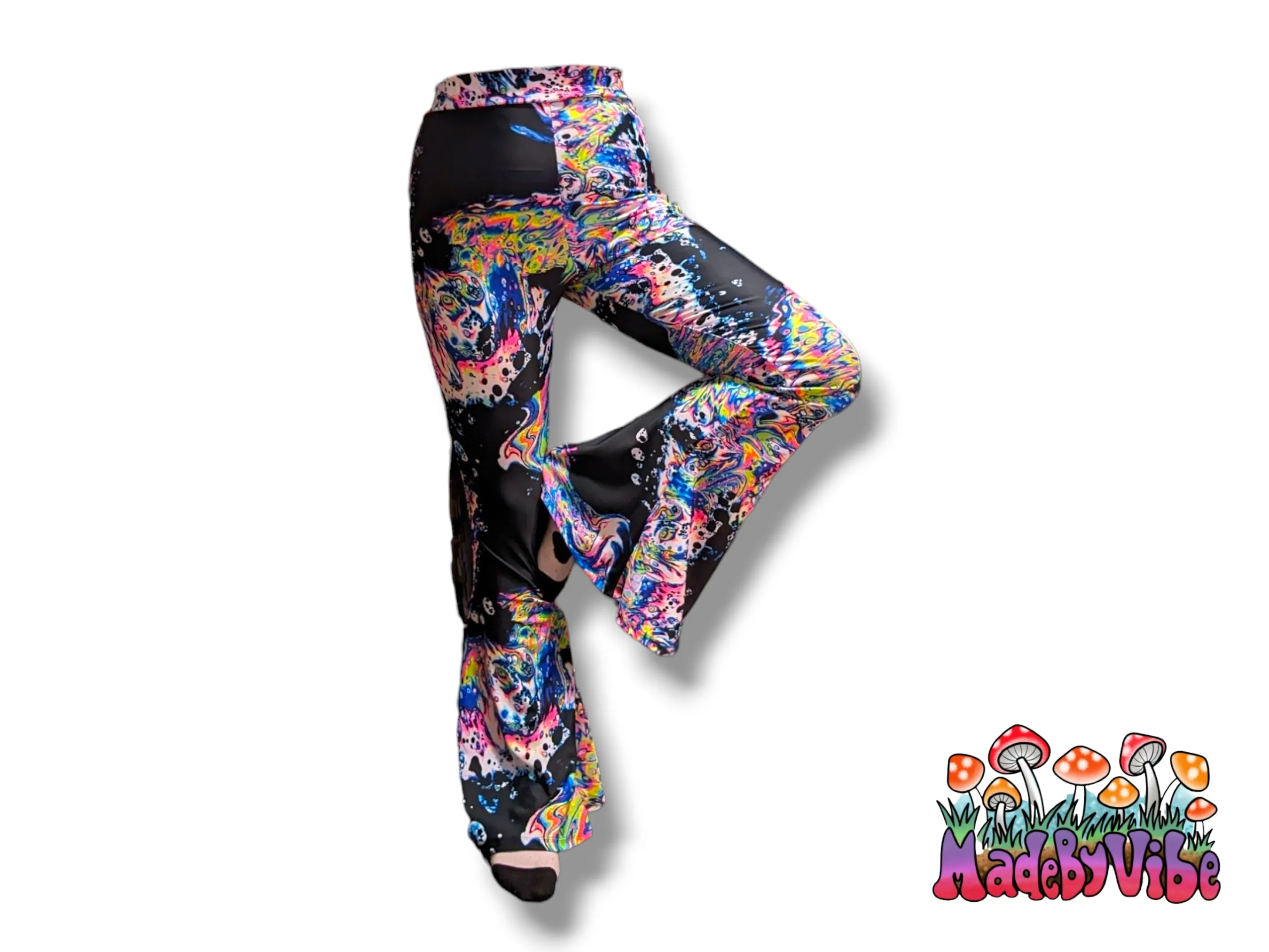 Oil Slick Flare Pants - UV Reactive - Made to Order