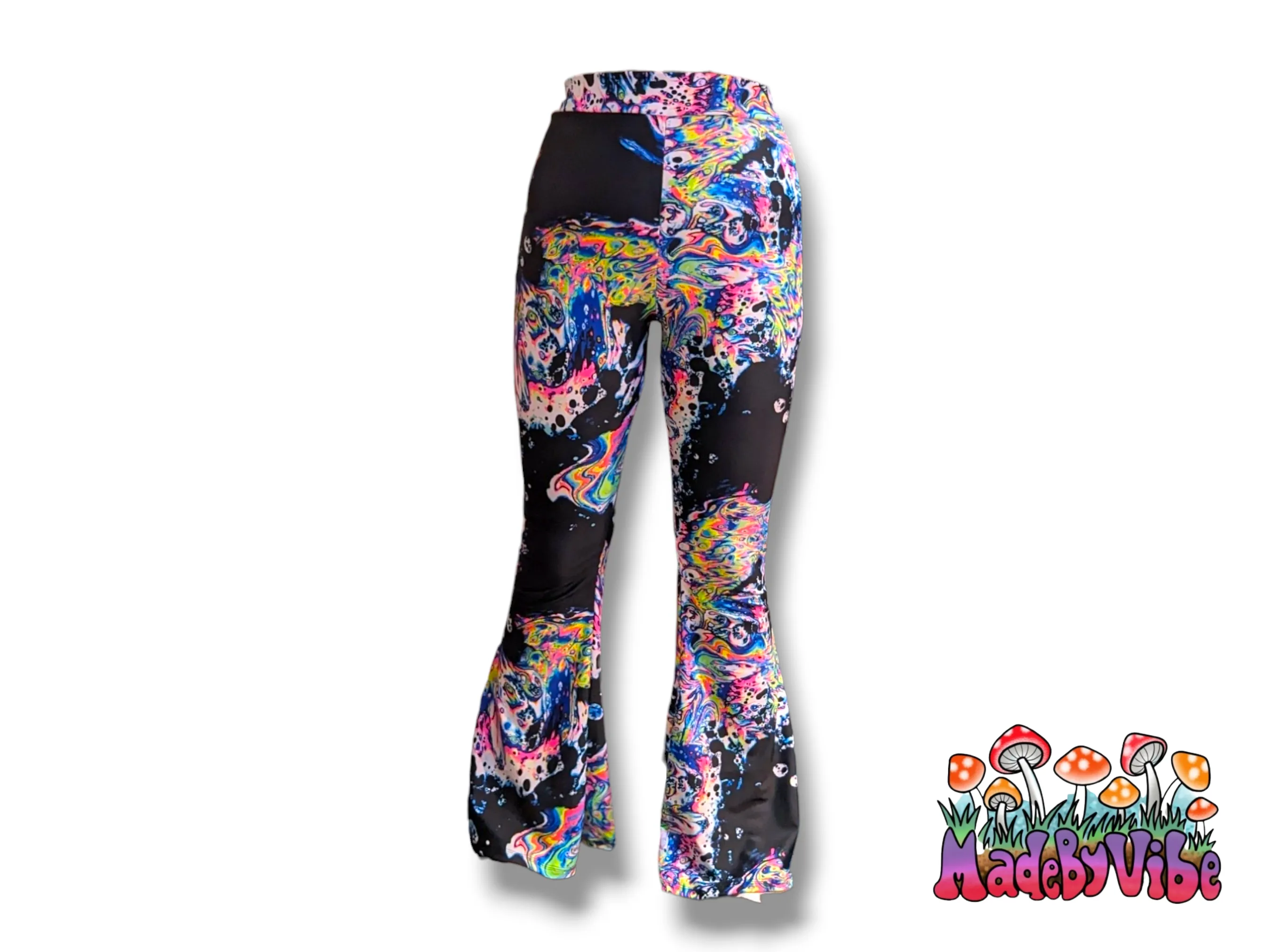 Oil Slick Flare Pants - UV Reactive - Made to Order
