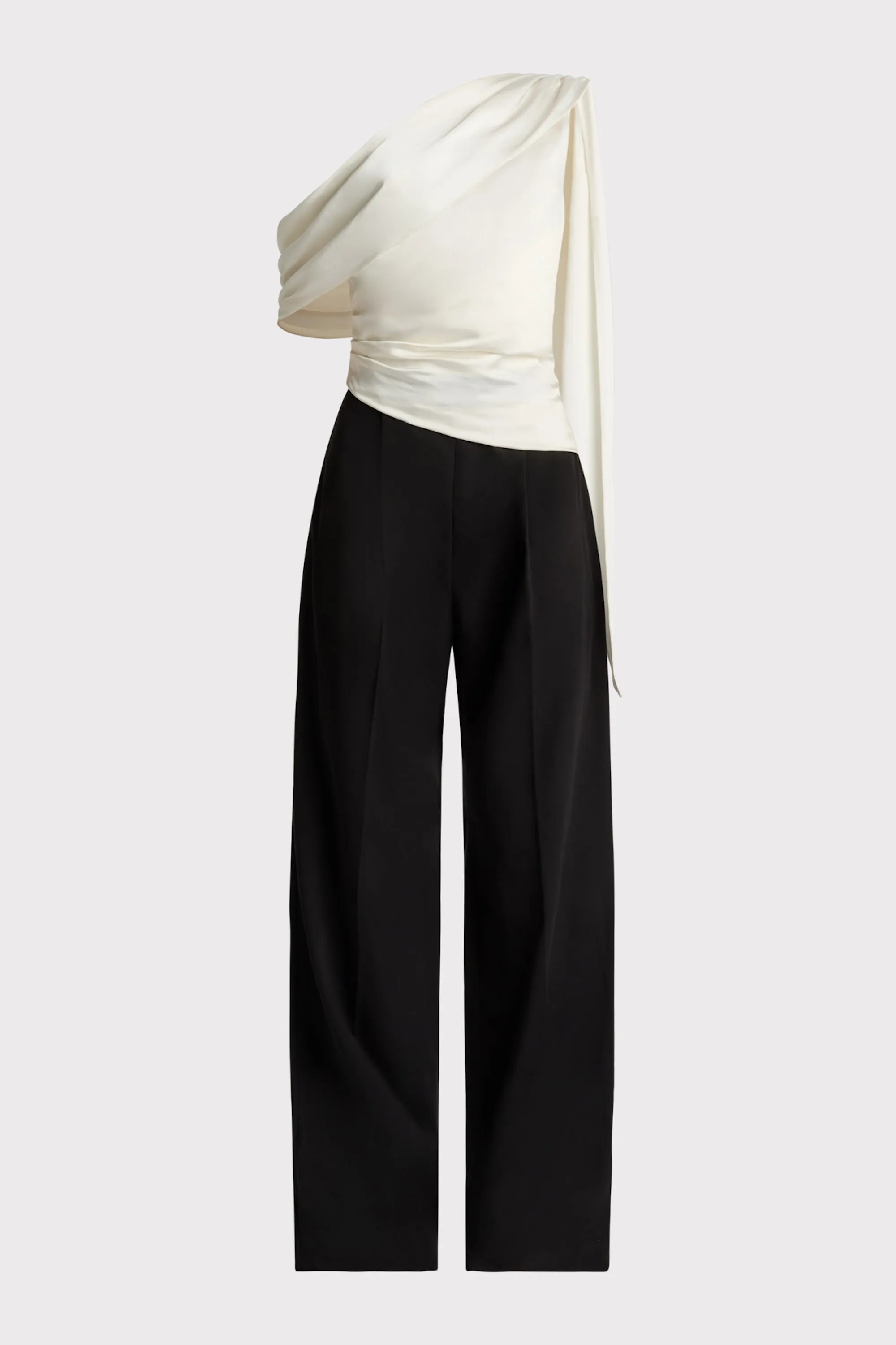 ONE SHOULDER DRAPE JUMPSUIT