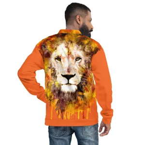 Orange Bomber Jacket - OG Hippie Dude (large Lion on back)