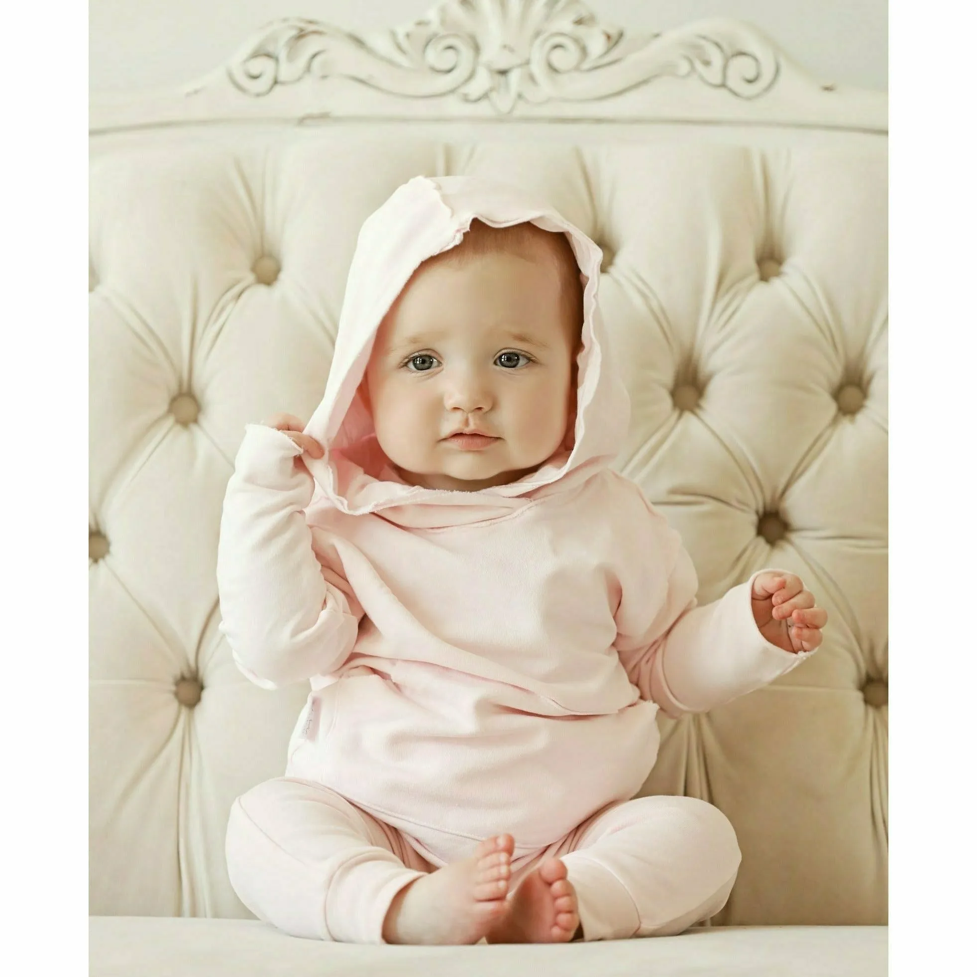 Organic Baby  Benji Hoodie Olive