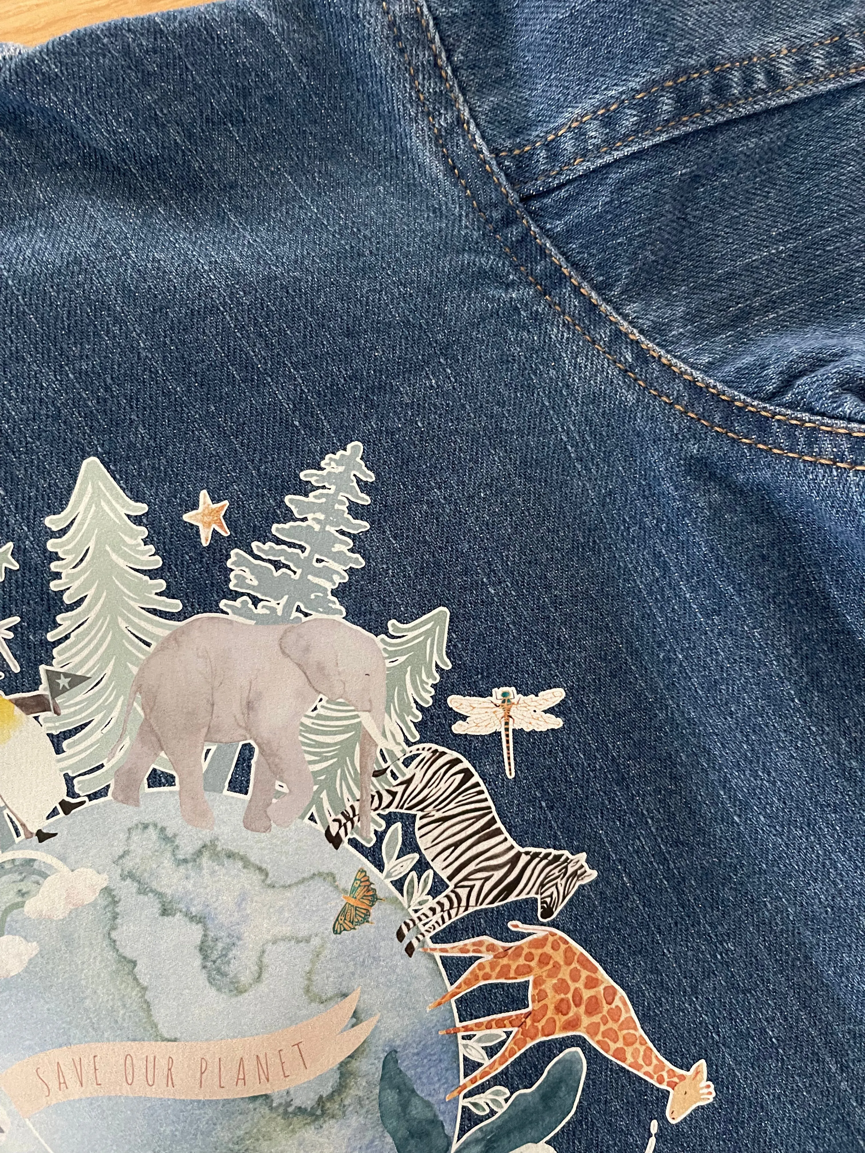 Organic Denim Jacket - Save Our Planet