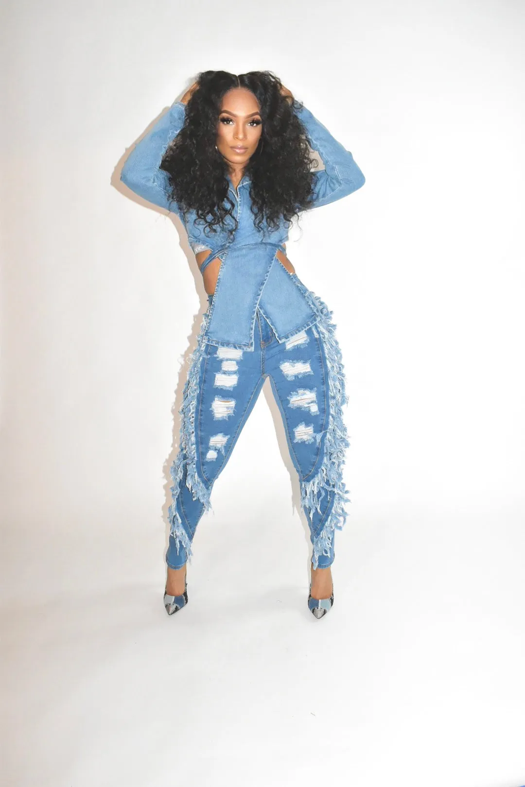 P Stoney Fringed Jeans (Denim)