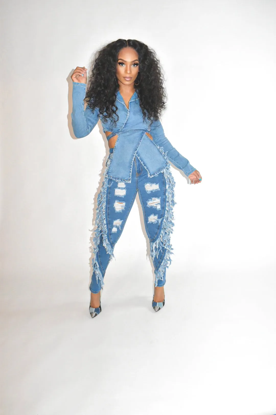 P Stoney Fringed Jeans (Denim)