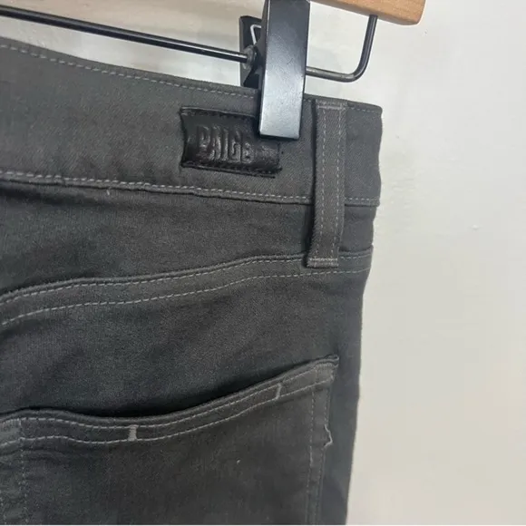 Paige Granite Grey Skinny Ankle Zip Jeans 26