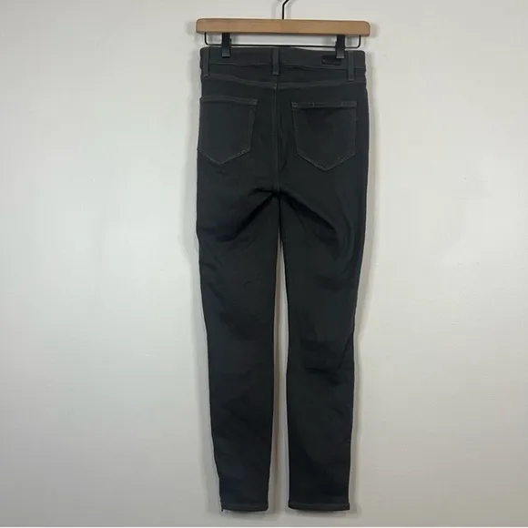 Paige Granite Grey Skinny Ankle Zip Jeans 26