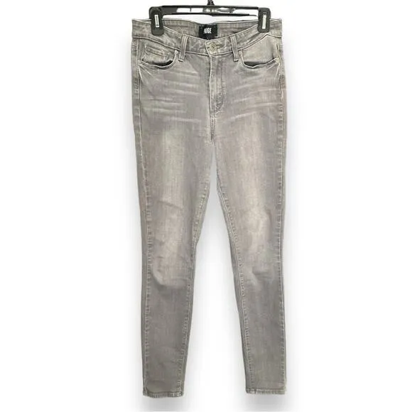 Paige - Hoxton High Rise Ankle Skinny Jeans in Gray Peaks