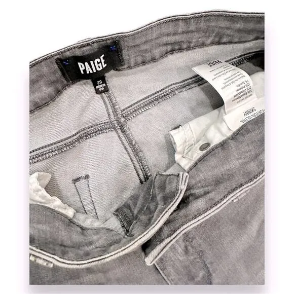 Paige - Hoxton High Rise Ankle Skinny Jeans in Gray Peaks