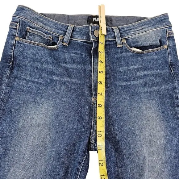 Paige Hoxton Ultra Skinny Women’s Distressed Ripped Mid Rise Blue Jeans Size 30