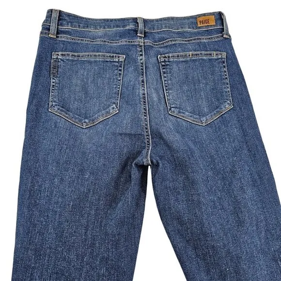 Paige Hoxton Ultra Skinny Women’s Distressed Ripped Mid Rise Blue Jeans Size 30