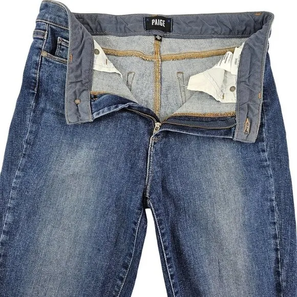 Paige Hoxton Ultra Skinny Women’s Distressed Ripped Mid Rise Blue Jeans Size 30